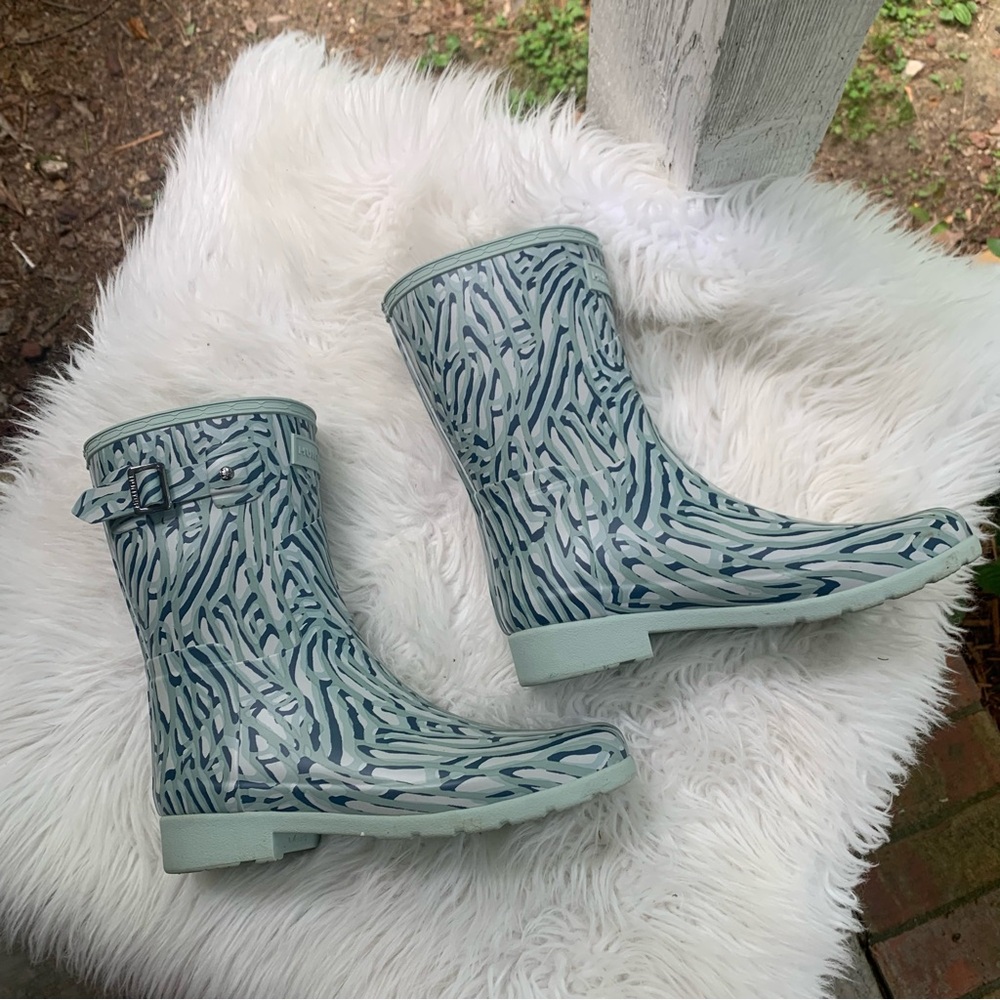 Hunter Sea Spray Patterned Short Rubber Boots - Picture 9 of 13